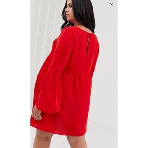 Red mini flow dress